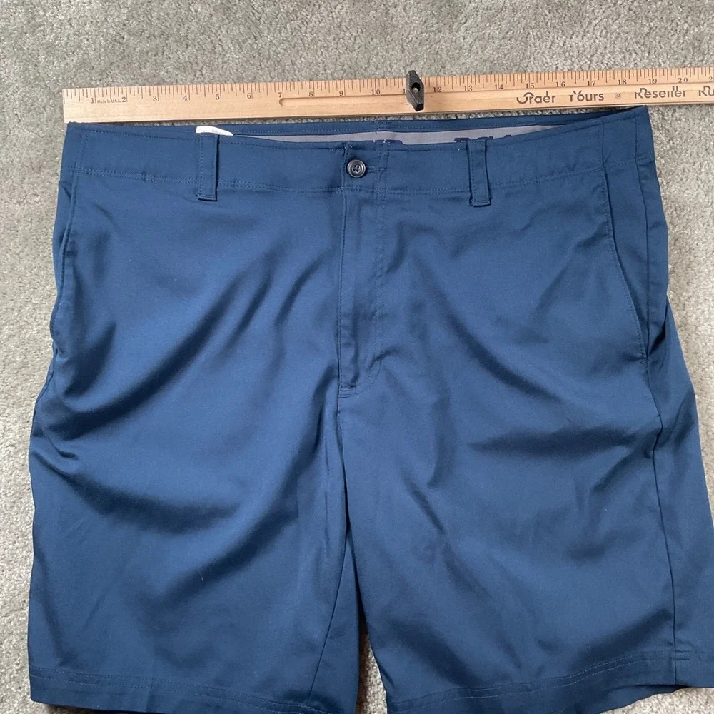 2 PGA TOUR Mens Golf Shorts Blue  Grey Flat Front‎ Stretch Performance Sz 38